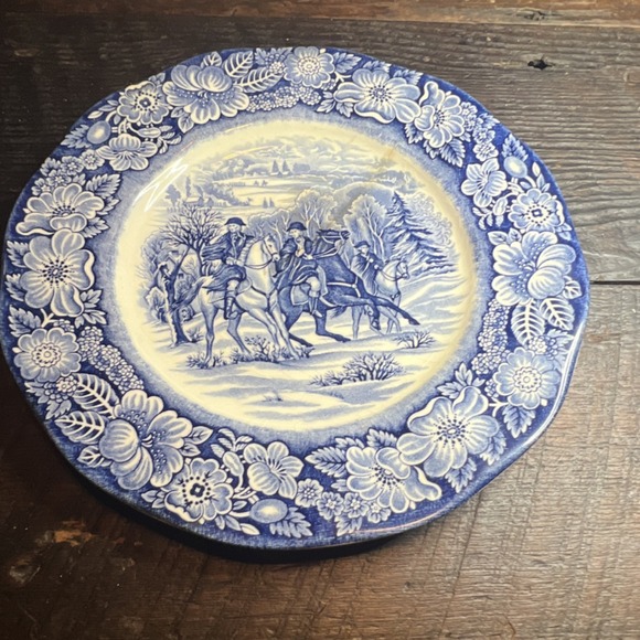 Staffordshire Other - Liberty Blue Staffordshire Washington at Valley Forge Salad   Plate